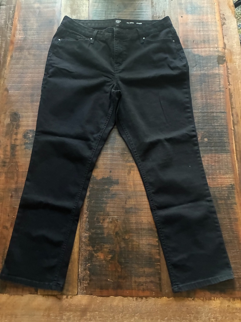 Crown & Ivy Curvy Straight Black Jeans 18W Short